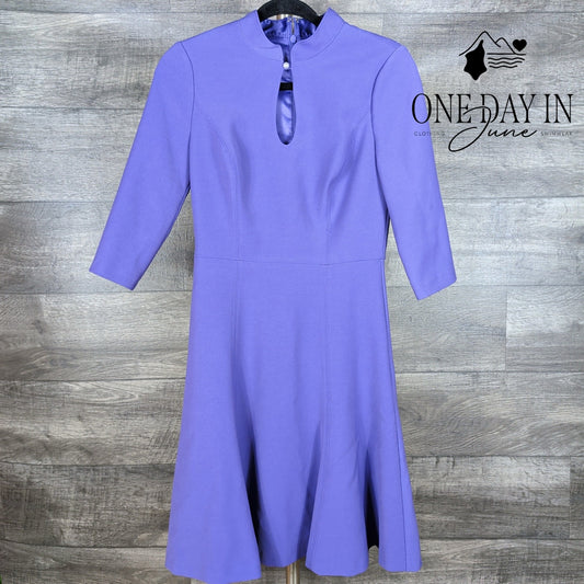 White House Black Market Keyhole Fit Flare Dress Purple Hyacinth NWT Size 0