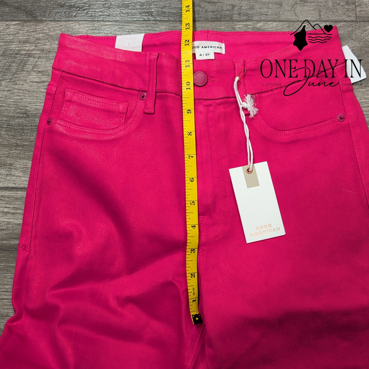 Good American Good Legs Straight High Rise Jeans Hot Pink NWT Size 4 (27)