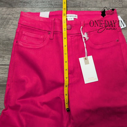 Good American Good Legs Straight High Rise Jeans Hot Pink NWT Size 4 (27)