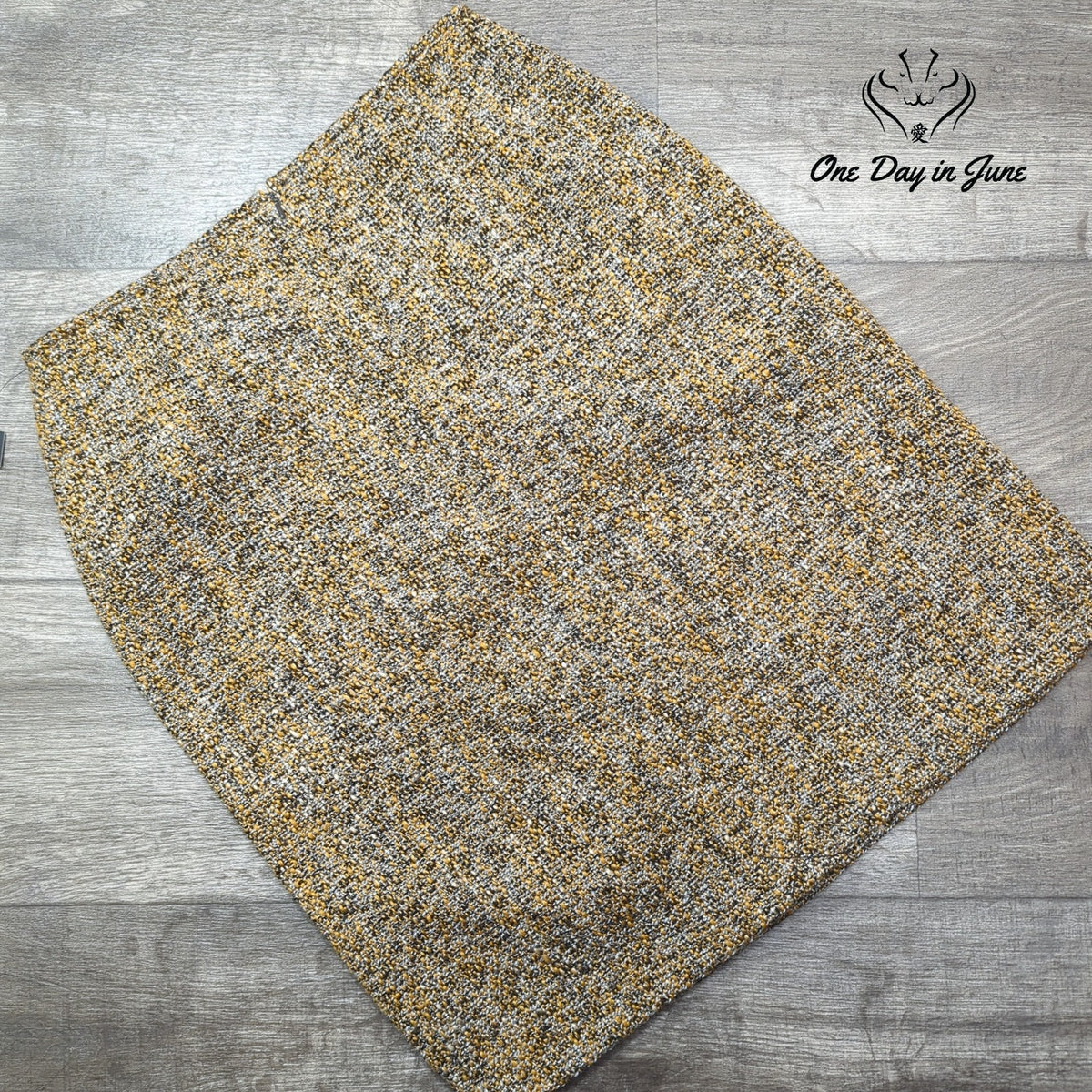 Nic + Zoe Tweed A-Line Mini Skirt Mustard Gray Black Lined NWT Size 6
