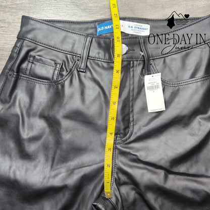 Old Navy High Rise OG Straight Faux Leather Pants Size 2