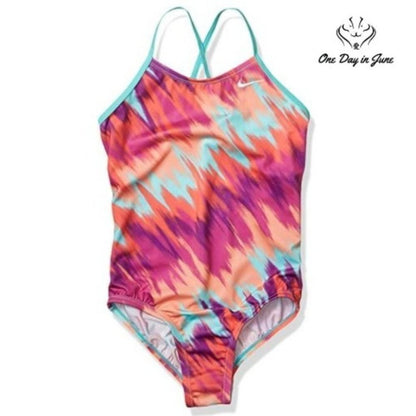 Nike Crossback One Piece Swimsuit Abstract Print Purple Orange Blue NWT Size XS