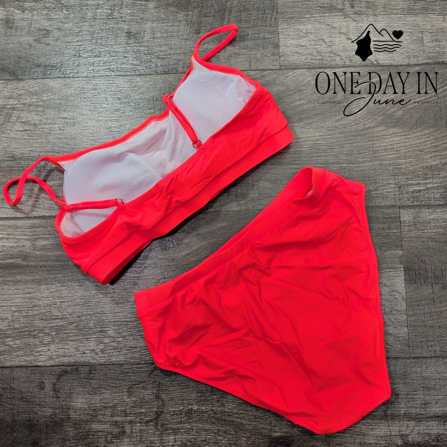 Pink Queen Crop Bikini Swimsuit Size M