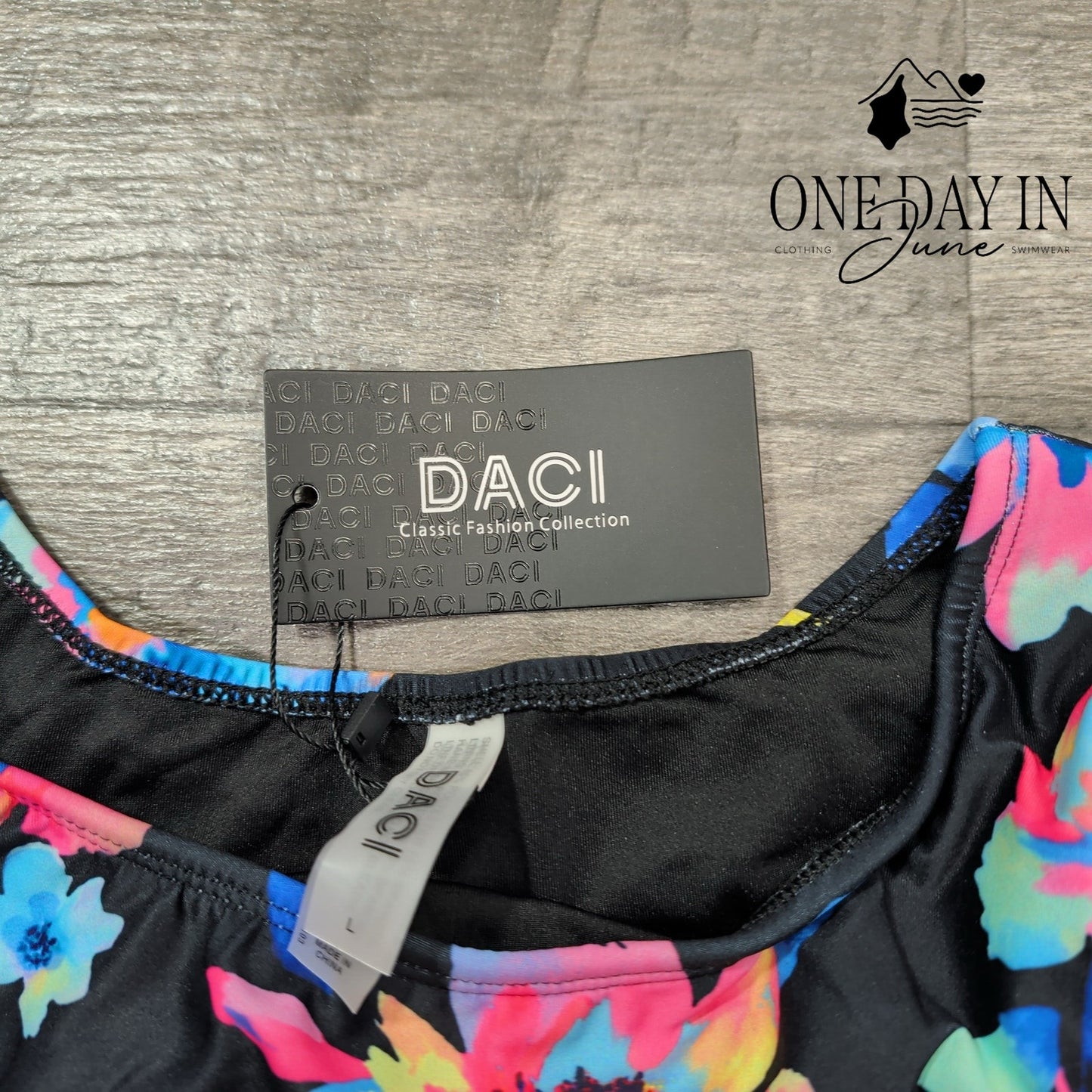 Daci Floral High Neck Tankini Top Size L