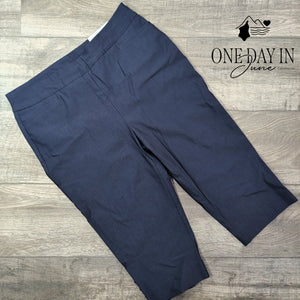 Chico's So Slimming Brigitte Slim Leg Crop Pants Classic Navy NWT Size 10