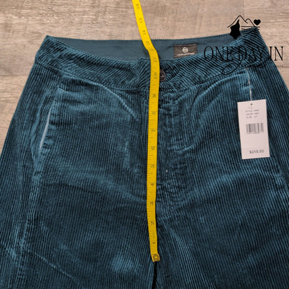 AG Adriano Goldschmied Wide Leg Corduroy Pants Dark Teal NWT Size 4 (27)