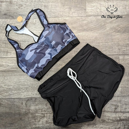 ODIJ Racerback Crop Top Boy Short Bikini Size S