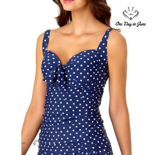 Liz Claiborne Dots Bra Tankini Top Size S