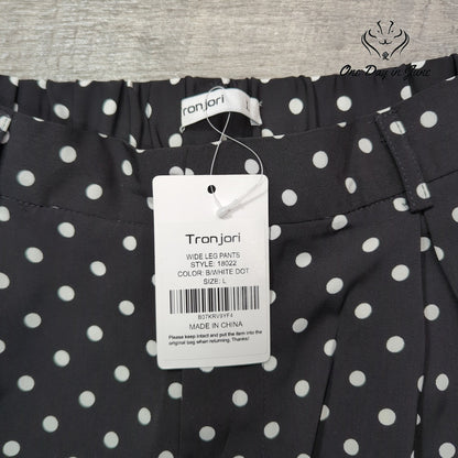 Tronjori Polka Dot Wide Leg Pants Size L