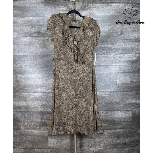 MSK Petite Sheer Ruffle Collar Dress Size 8P