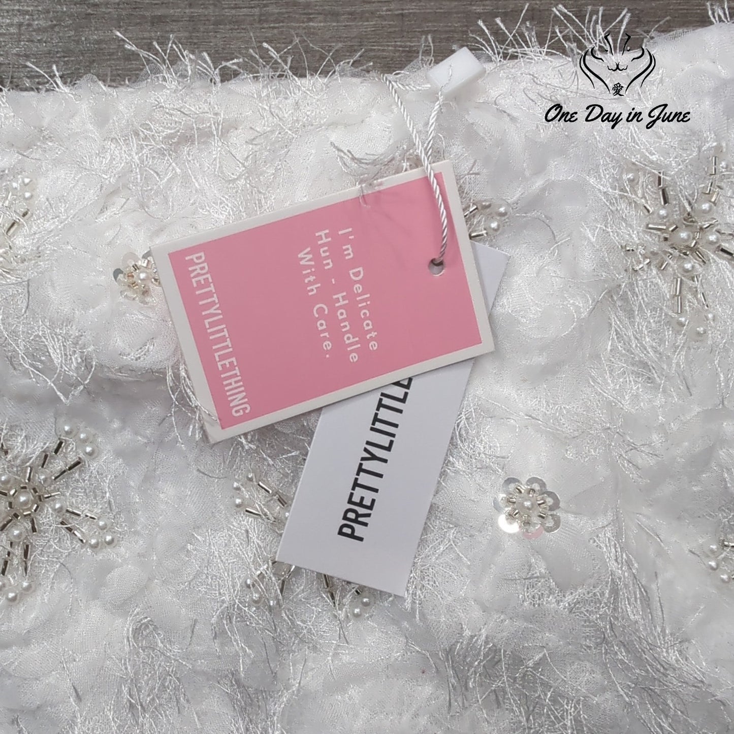 Prettylittlethings Embroidered Eyelash Mini Skirt Size 8