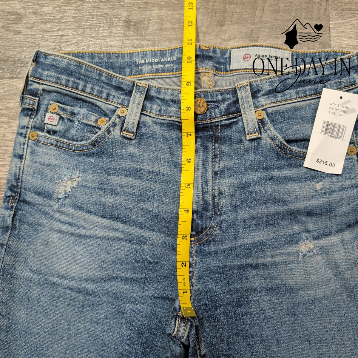 AG Adriano Goldschmied The Middi Ankle Jeans Distressed NWT Size 4 (27)