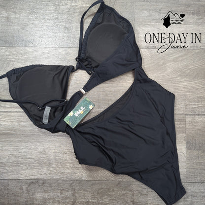 Blooming Jelly Cut Out One Piece Swimsuit Size L