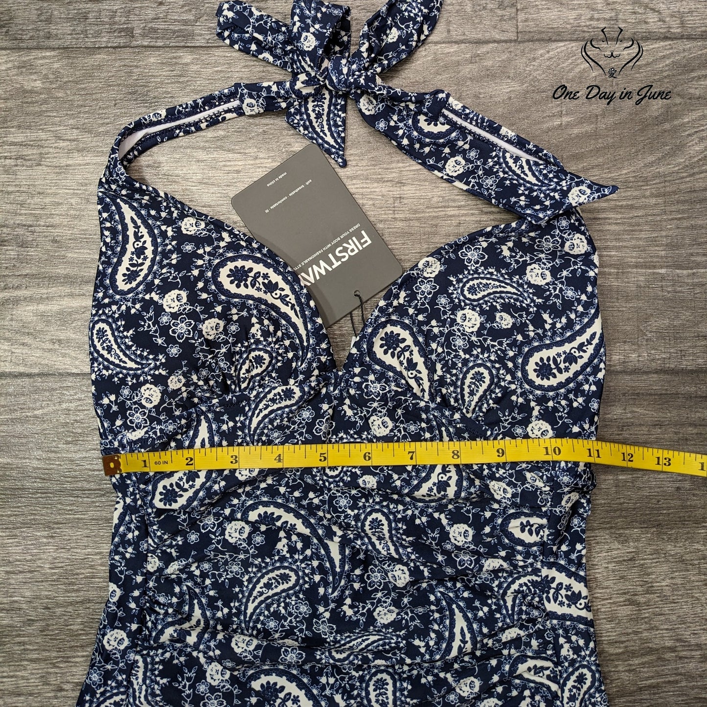First Way Halter Paisley One Piece Swimsuit Size S