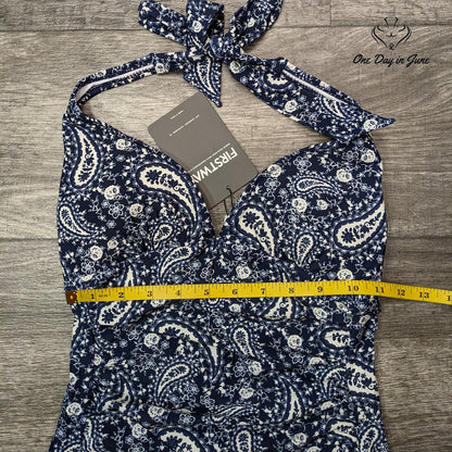 First Way Halter Paisley One Piece Swimsuit Size S