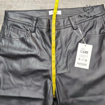 Kensie Jeans Vegan Leather Straight Leg Pants Size 8