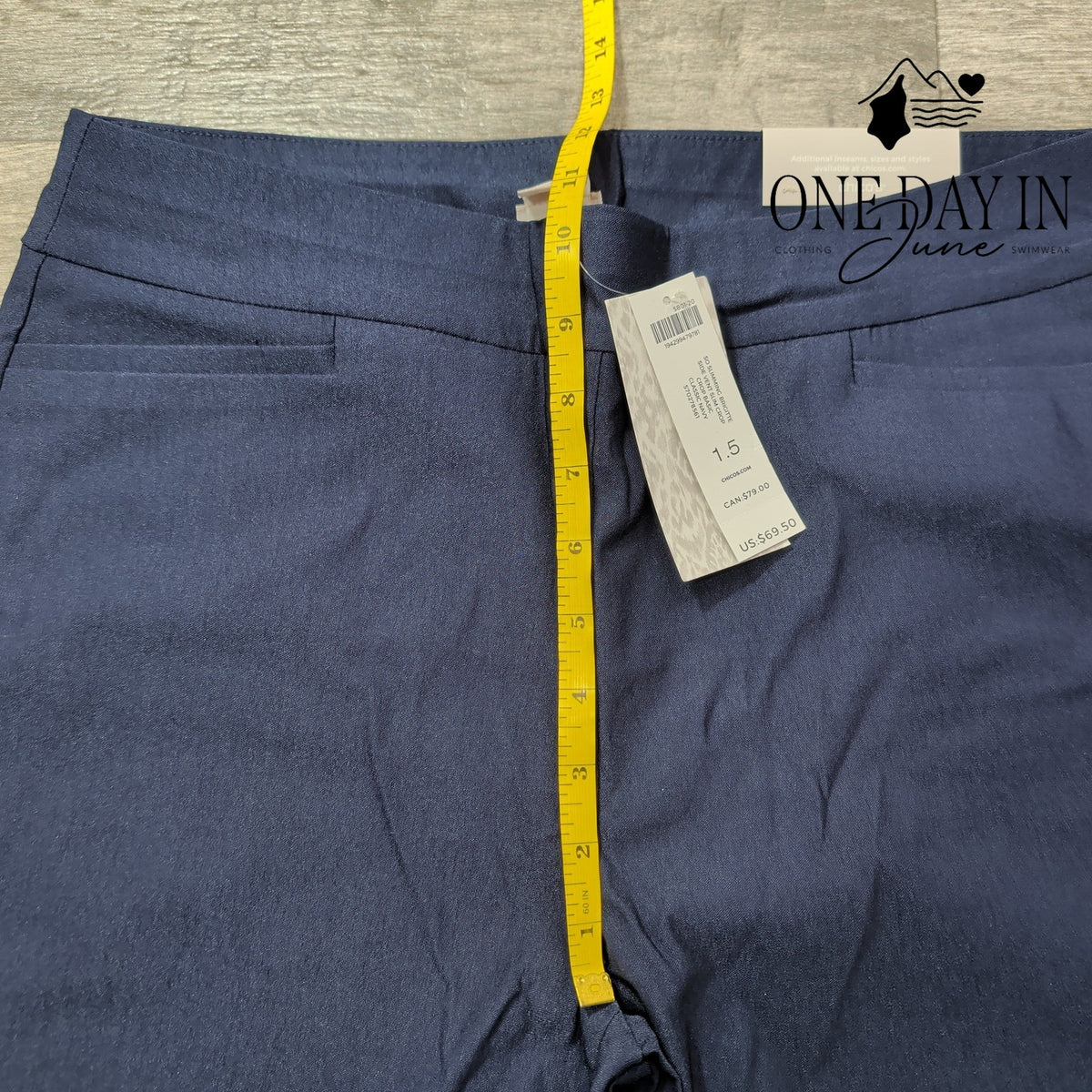 Chico's So Slimming Brigitte Slim Crop Pants Navy Blue Stretch NWT Size 10