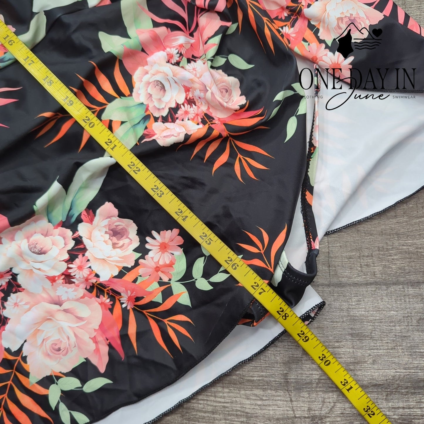 Eomenie Floral Swimdress One Piece Swimsuit Size L