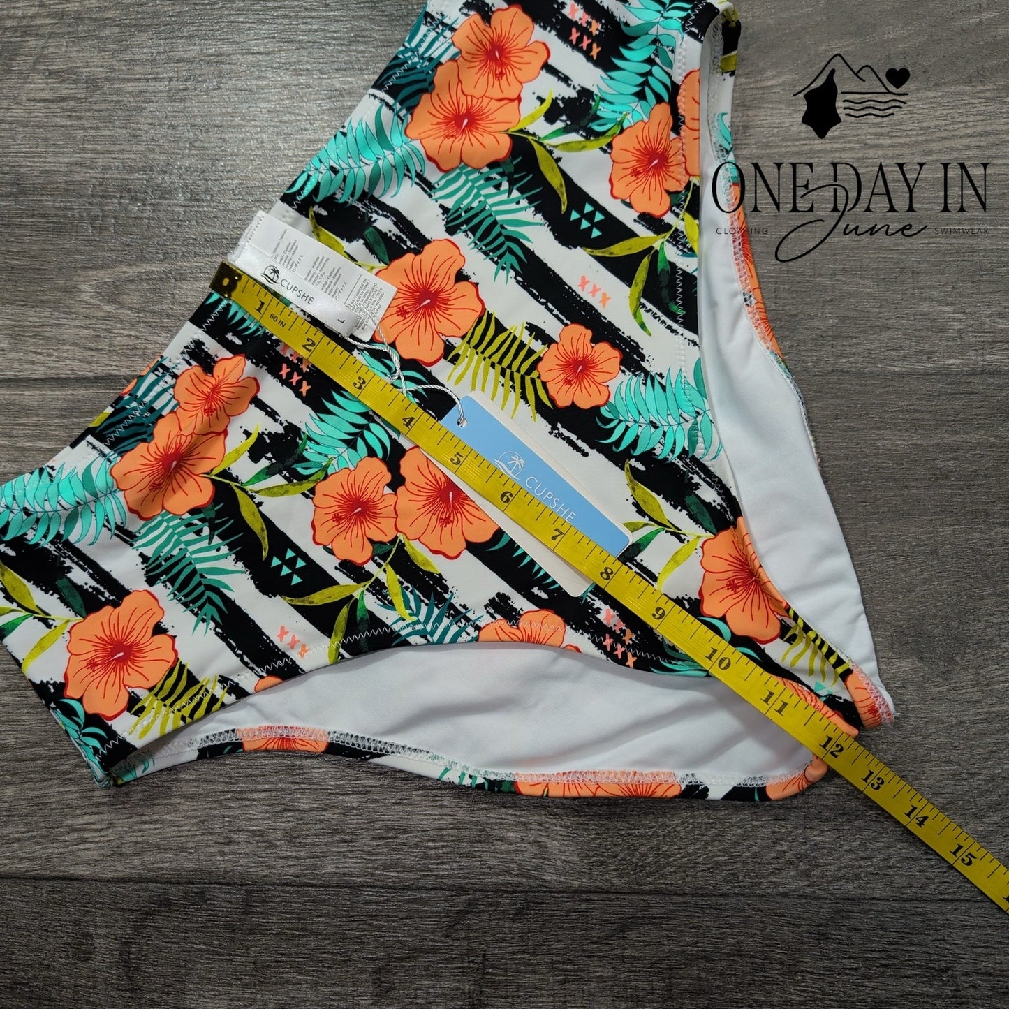 Cupshe Floral High Waist Bikini Bottom Size L
