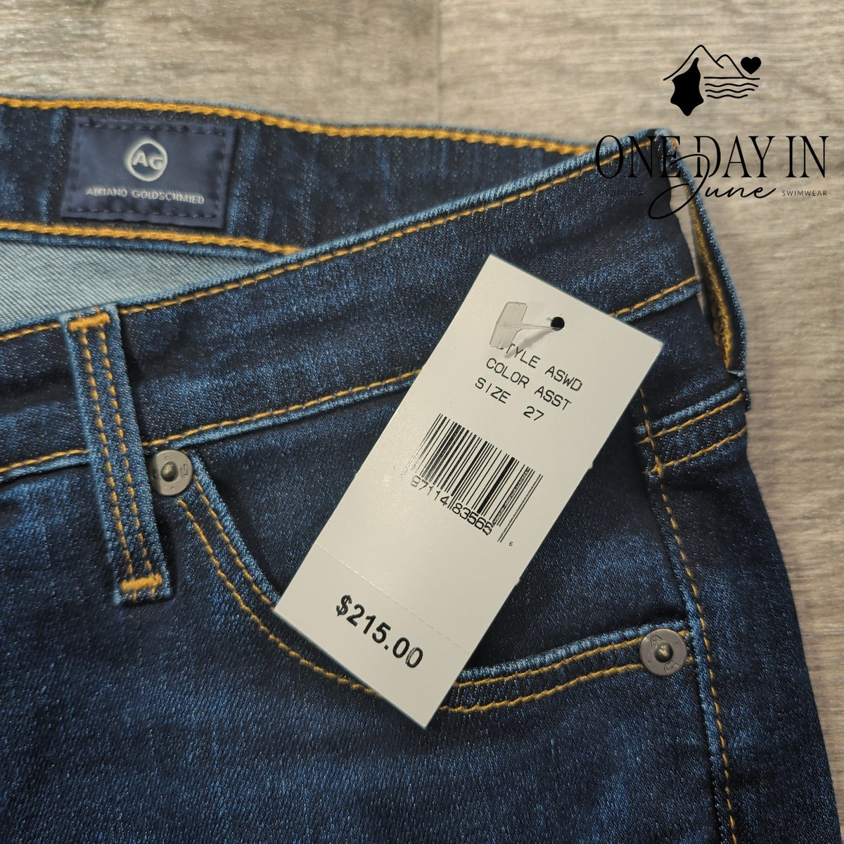 AG Adriano Goldschmied Straight Leg Jeans Women's Dark Blue NWT Size 4 (27)
