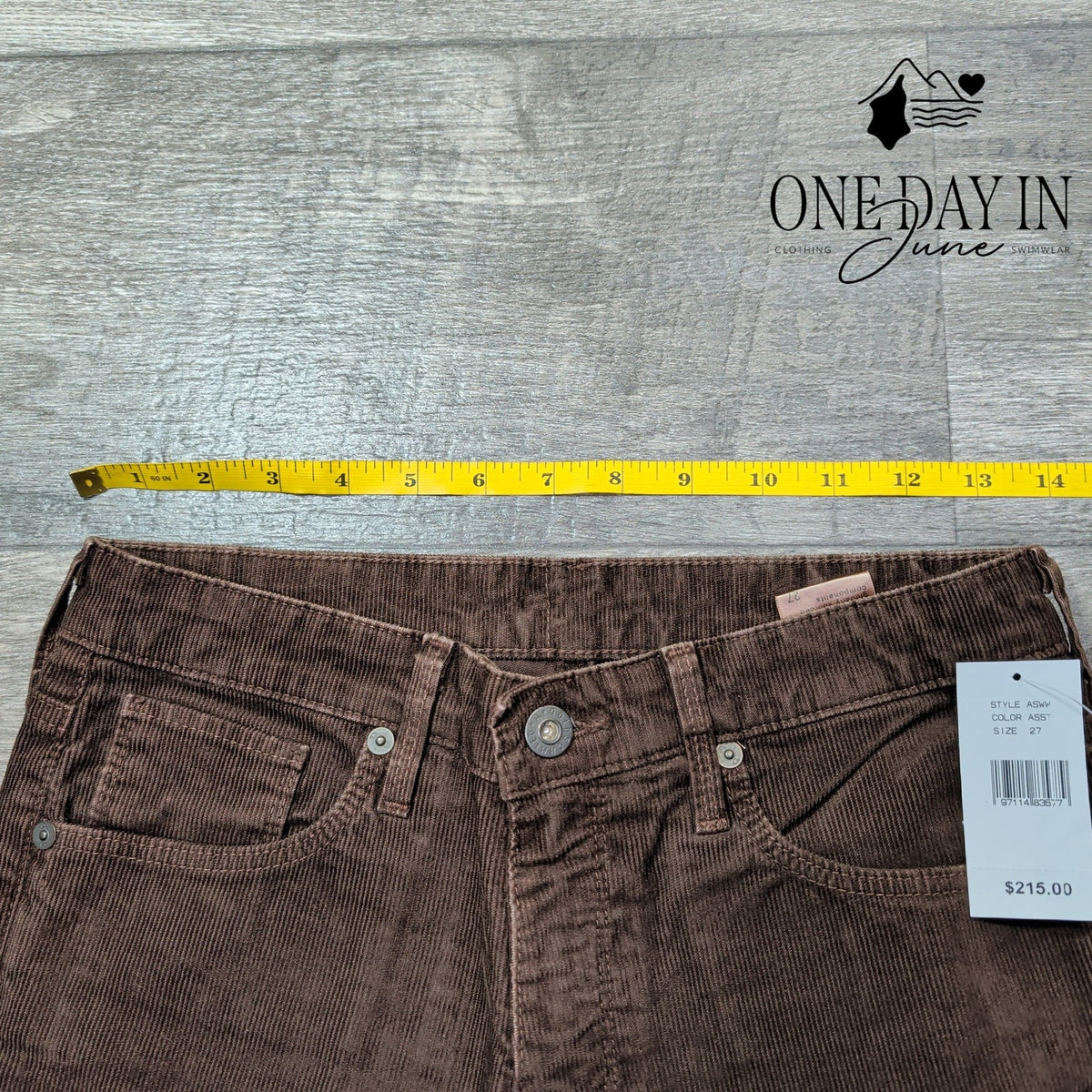 AG Adriano Goldschmied Skinny Corduroy Pants Brown NWT Size 4 (27)
