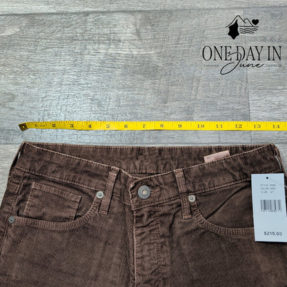 AG Adriano Goldschmied Skinny Corduroy Pants Brown NWT Size 4 (27)