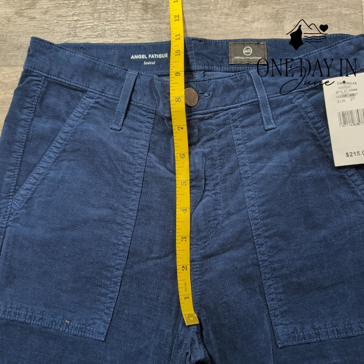 AG Adriano Goldschmied Angel Fatigue Bootcut Corduroy Pants Navy NWT $215 Size 4