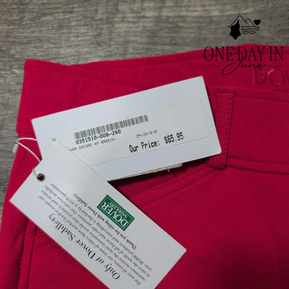 Dover Saddlery Windham Oxford Knee Patch Breeches Red Black NWT Size 6 (28)