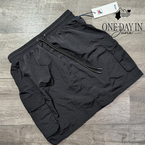 Fila Belle Cargo Mini Skirt Black Drawstring Utility NWT Size S