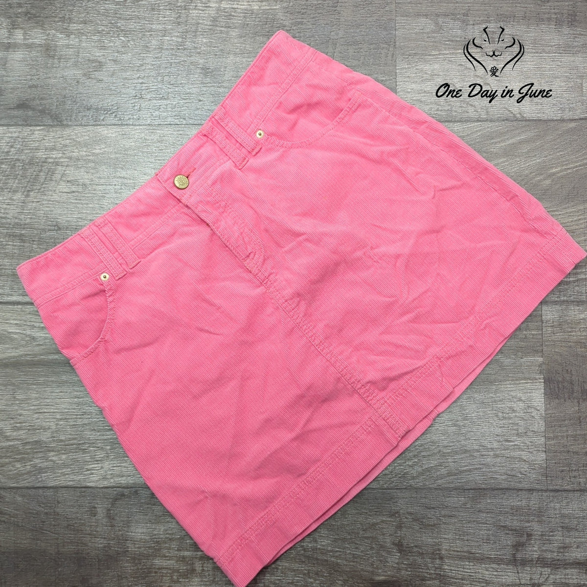 Lilly Pulitzer Palm Beach Fit Corduroy Mini Skirt Pink 5 Pocket Size 6