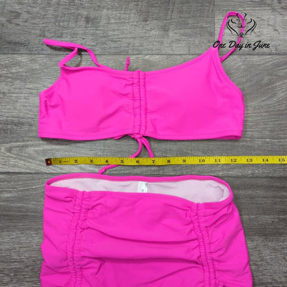 Meyeeka High Waisted Ruched Bikini Swimsuit Size S