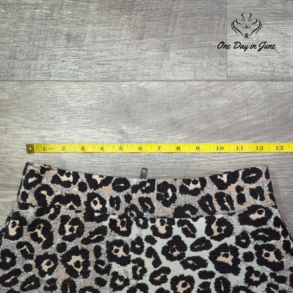 Topshop Textured Leopard Mini Skirt Size 2