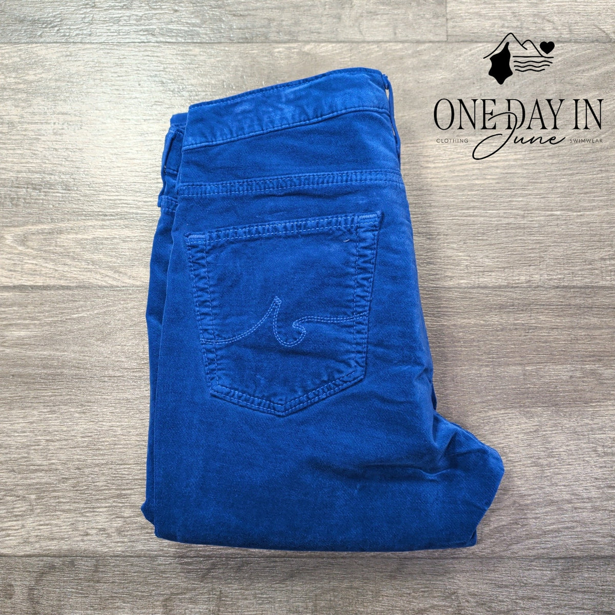 AG Adriano Goldschmied The Legging Ankle Blue Velveteen Jeans NWT Size 4 (27)
