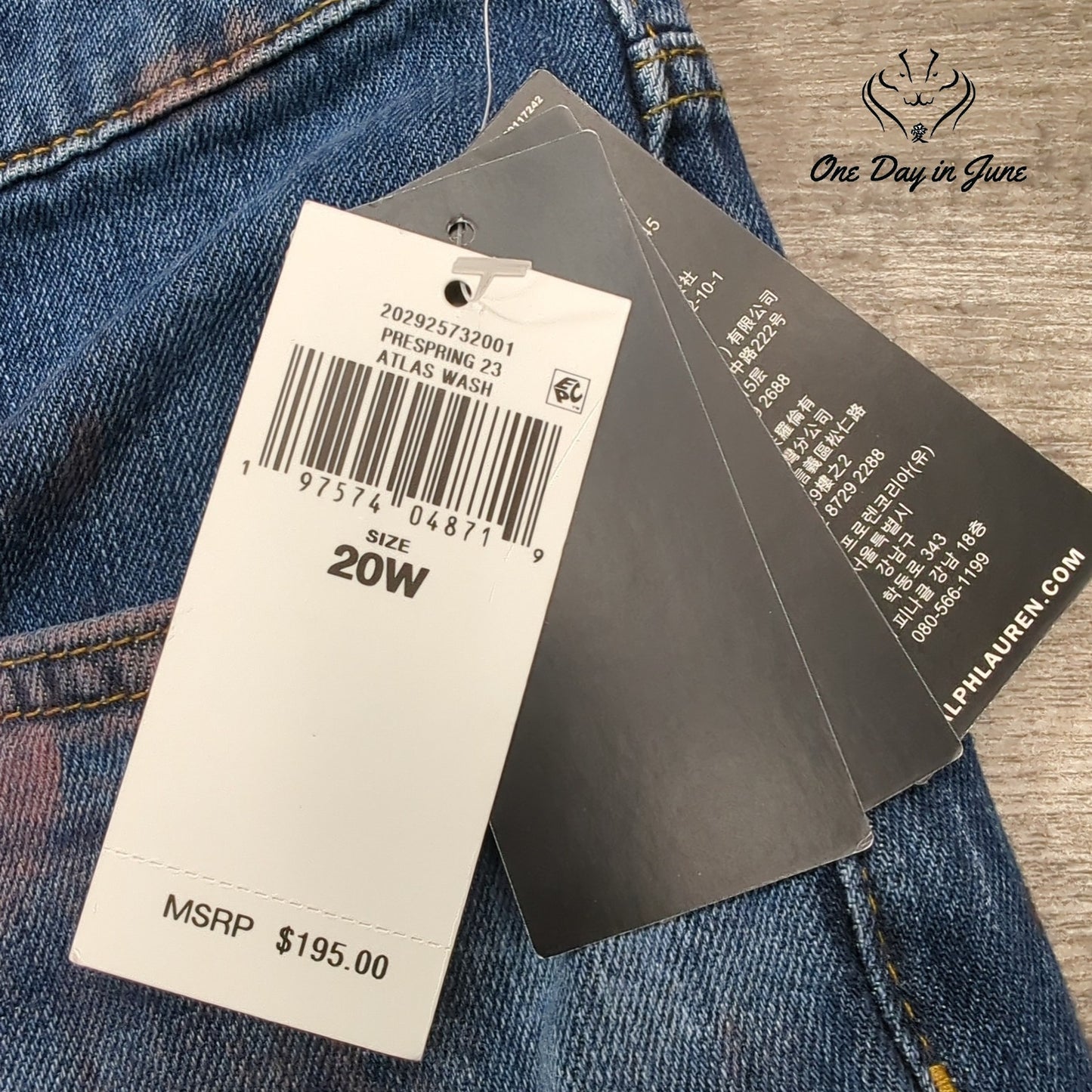Ralph Lauren High Rise Relaxed Crop Jeans Atlas Wash Paint NWT $195 Size 20W