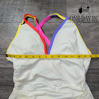 Popvil Tie Back Tummy Control One Piece Swimsuit Size M