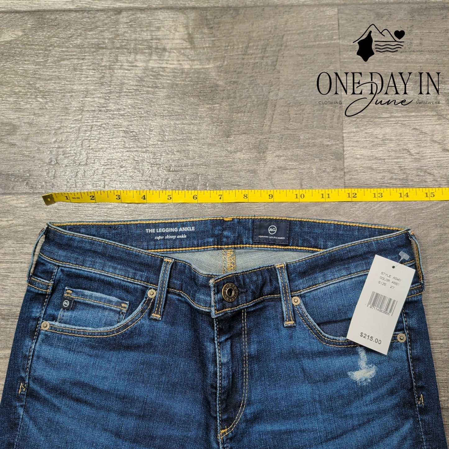 AG Adriano Goldschmied The Legging Jeans Distressed Skinny NWT $215 Size 4 (27)