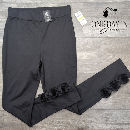 INC International Concepts High Rise Rose Accent Comfort Waist Leggings Size M