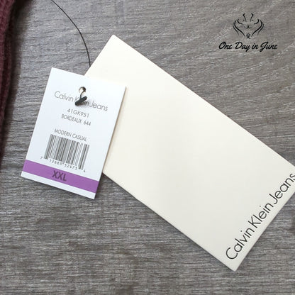 Calvin Klein Jeans Thermal Henley Shirt Burgundy Waffle Knit NWT Size XXL