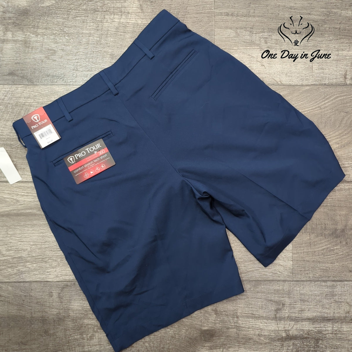 Pro Tour Comfort Stretch Tech Golf Shorts Black Iris Navy NWT Size 32