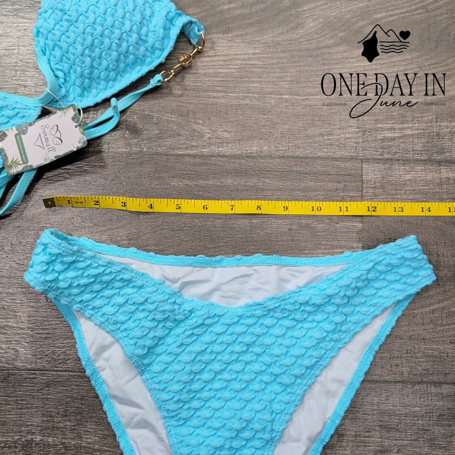 Swimall Textured Halter Bikini Swimsuit Size L