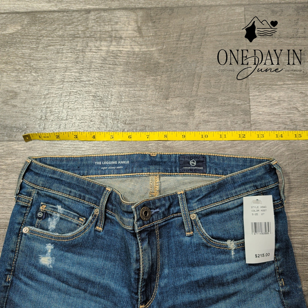 AG Adriano Goldschmied The Legging Ankle Skinny Jeans Distressed NWT Size 4 (27)