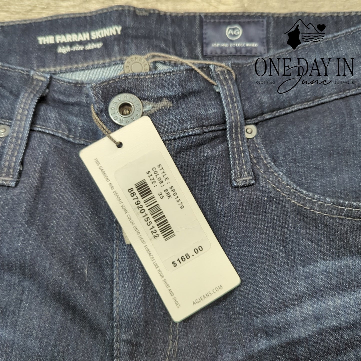 AG Adriano Goldschmied Farrah High Rise Skinny Jeans Dark Wash NWT Size 0 (25)
