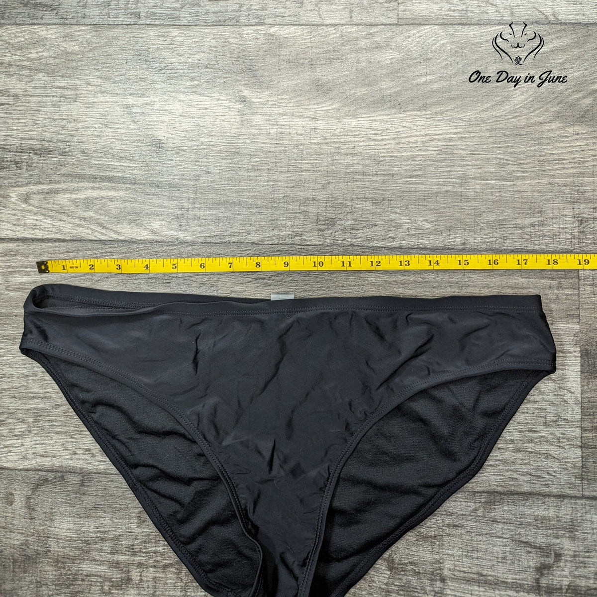 CharmLeaks Classic Bikini Bottom Solid Black Swim Briefs Size XL