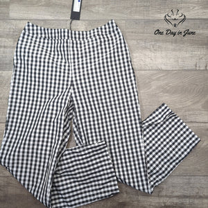 LIV Bottoms Pants Black White Gingham Check Ankle Straight Leg NWT Size S