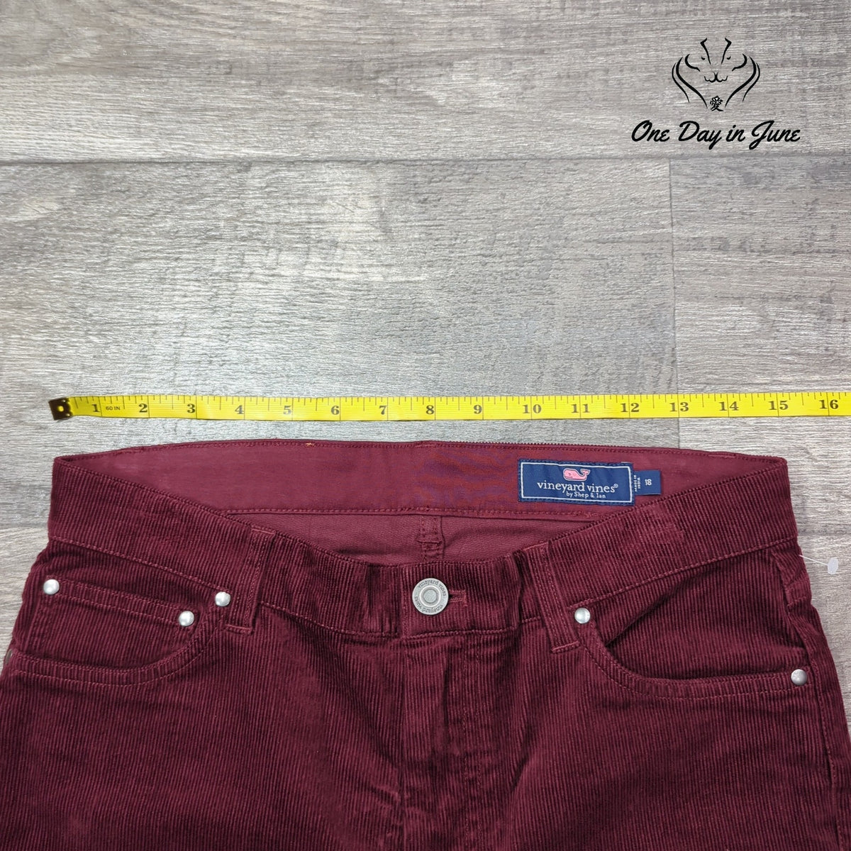 Vineyard Vines Straight Leg Corduroy Pants Burgundy Red Size 18