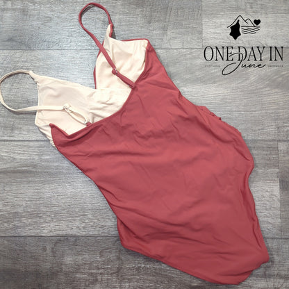 Blooming Jelly Cross Front Cut Out One Piece Swimsuit Size S