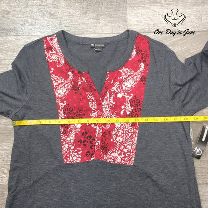 New Directions Long Sleeve V Neck Top Size S