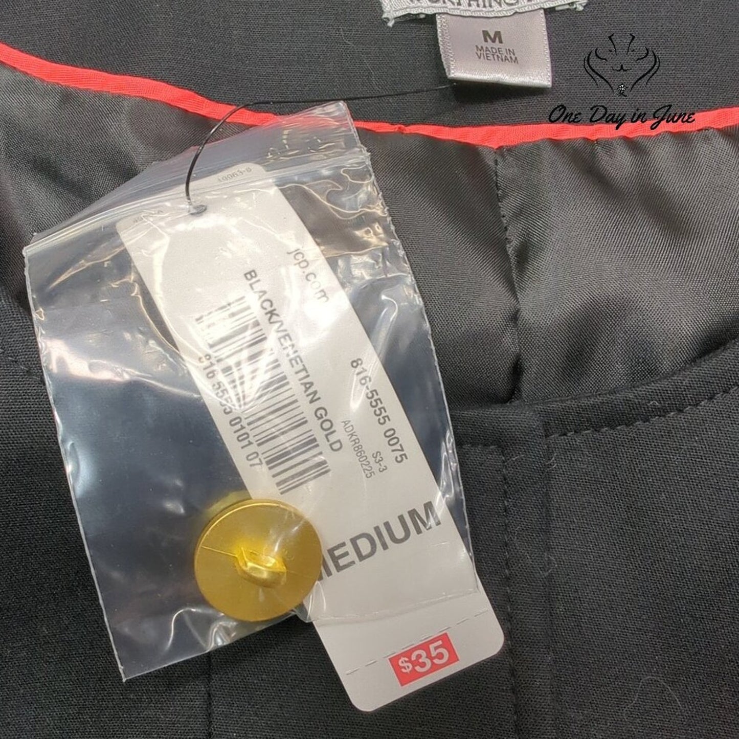 Worthington Jacket Black Venetian Gold Colorblock Mod Blazer NWT Size M