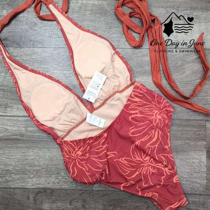 Cupshe Tie Wrap V Neck One Piece Swimsuit Size S