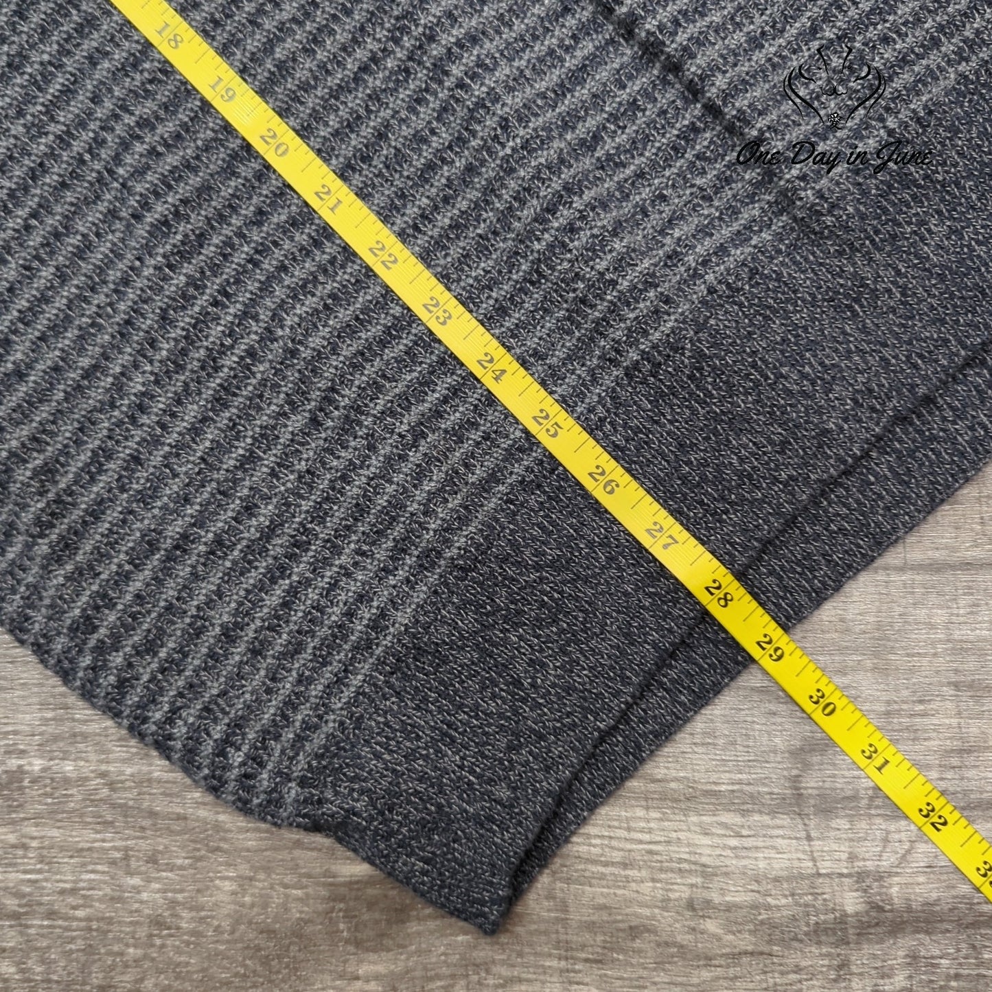 Chaps Button Mock Neck Stripe Sweater Charcoal Gray Elbow Patch NWT $70 Size XL